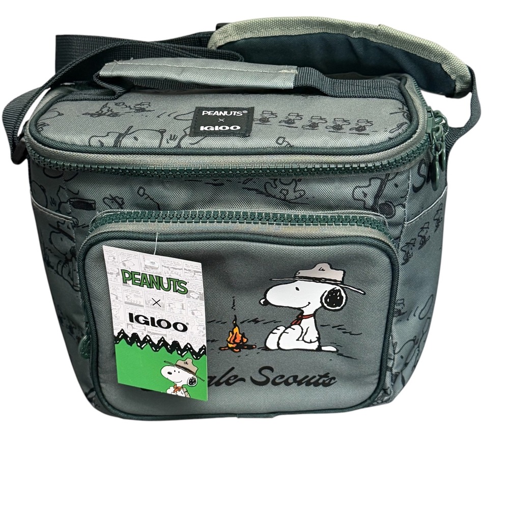 Igloo Peanuts Beagle Scouts Snoopy Insulated Lunch Bag Green Limited Edition
